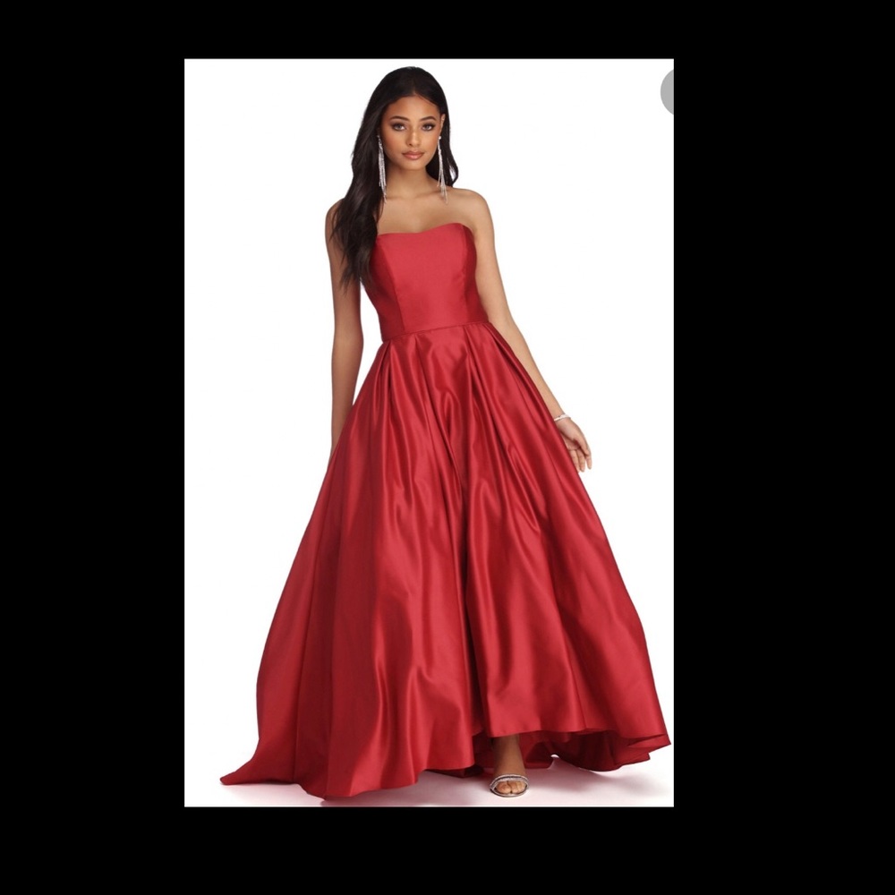Red Dahlia Sweetheart Satin Ball Gown 05005038
